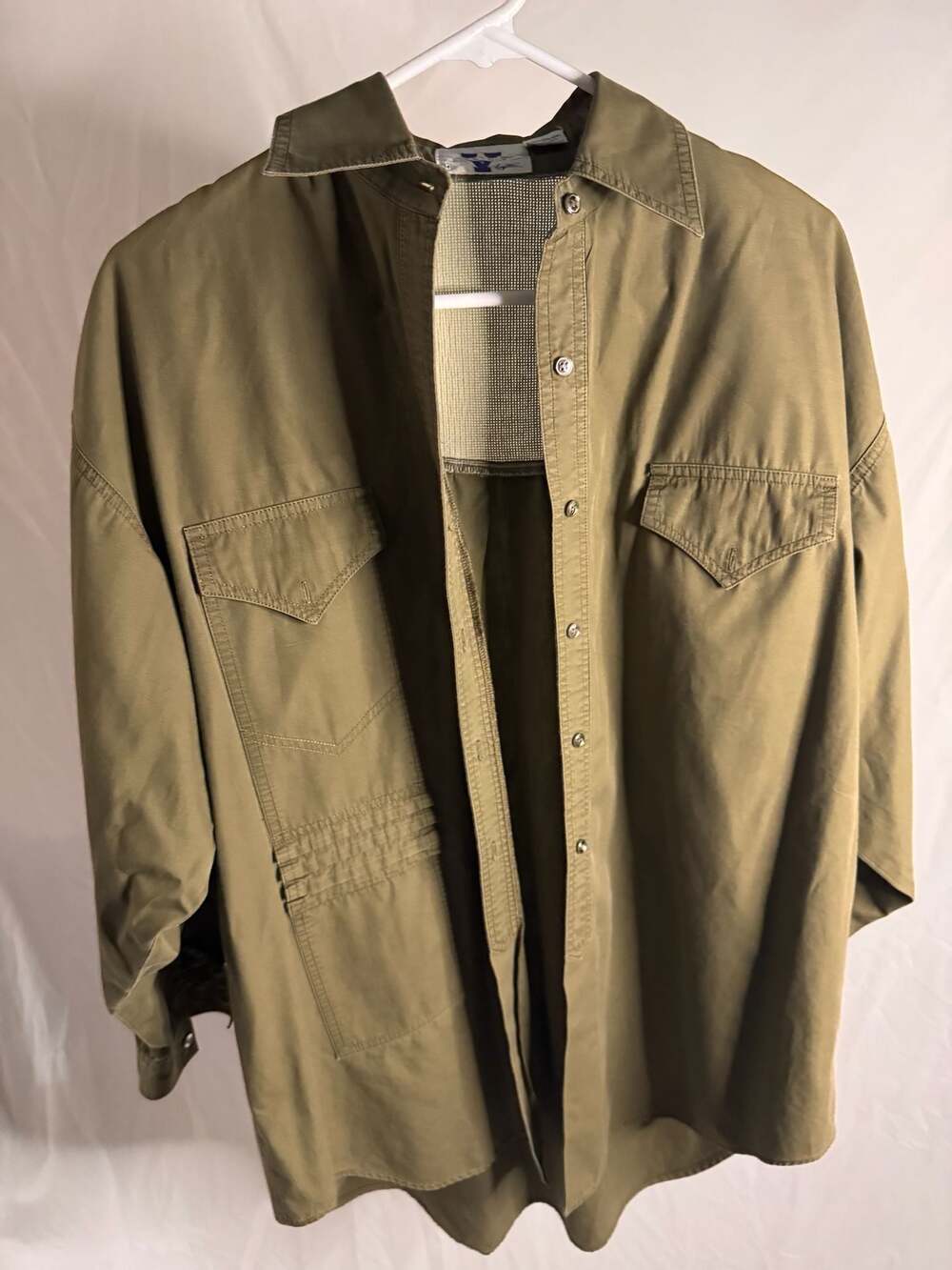 Vintage Viewpoint by Gortex Olive Green Utility Shirt Size M